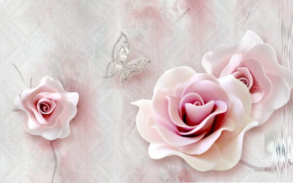 Pink Roses Digitally Printed Photo Roller Blind - Image 2