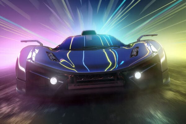 Neon Sports Car Digitally Printed Photo Roller Blind - Image 2