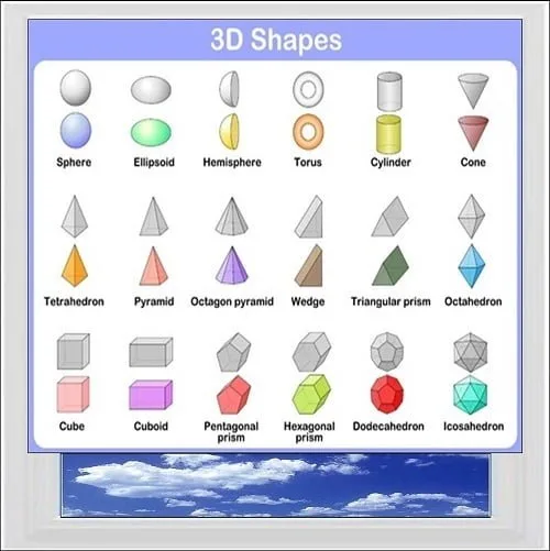 3D Shapes Digitally Printed Photo Roller Blind