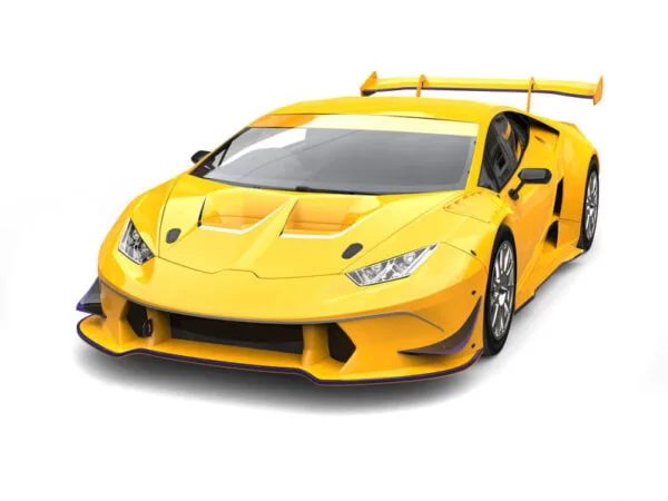 Yellow Sports Car Digitally Printed Photo Roller Blind - Image 2