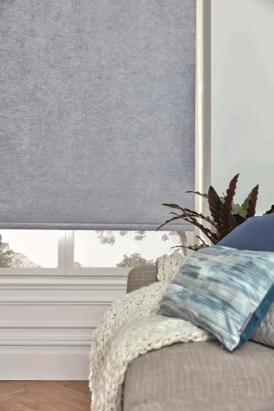 Crush Cornish Blue Velvet Blackout Roller Blind - Image 3