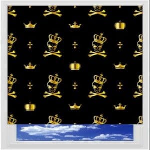 Skulls Gold Digitally Printed Photo Roller Blind