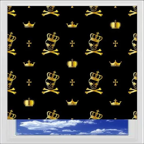 Skulls Gold Digitally Printed Photo Roller Blind
