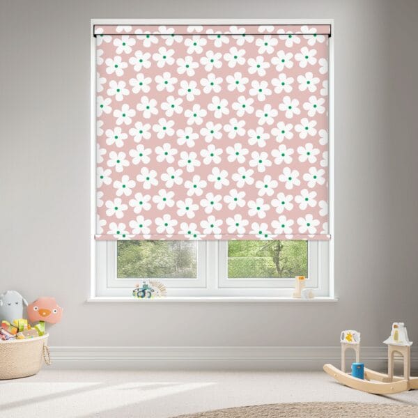 Daisy Pink Blackout Roller Blind